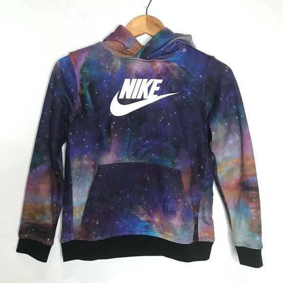 Nike Youth Big Bang Pullover Hoodie Multicolor Fleece Galaxy Cosmic Size Medium - Picture 9 of 9